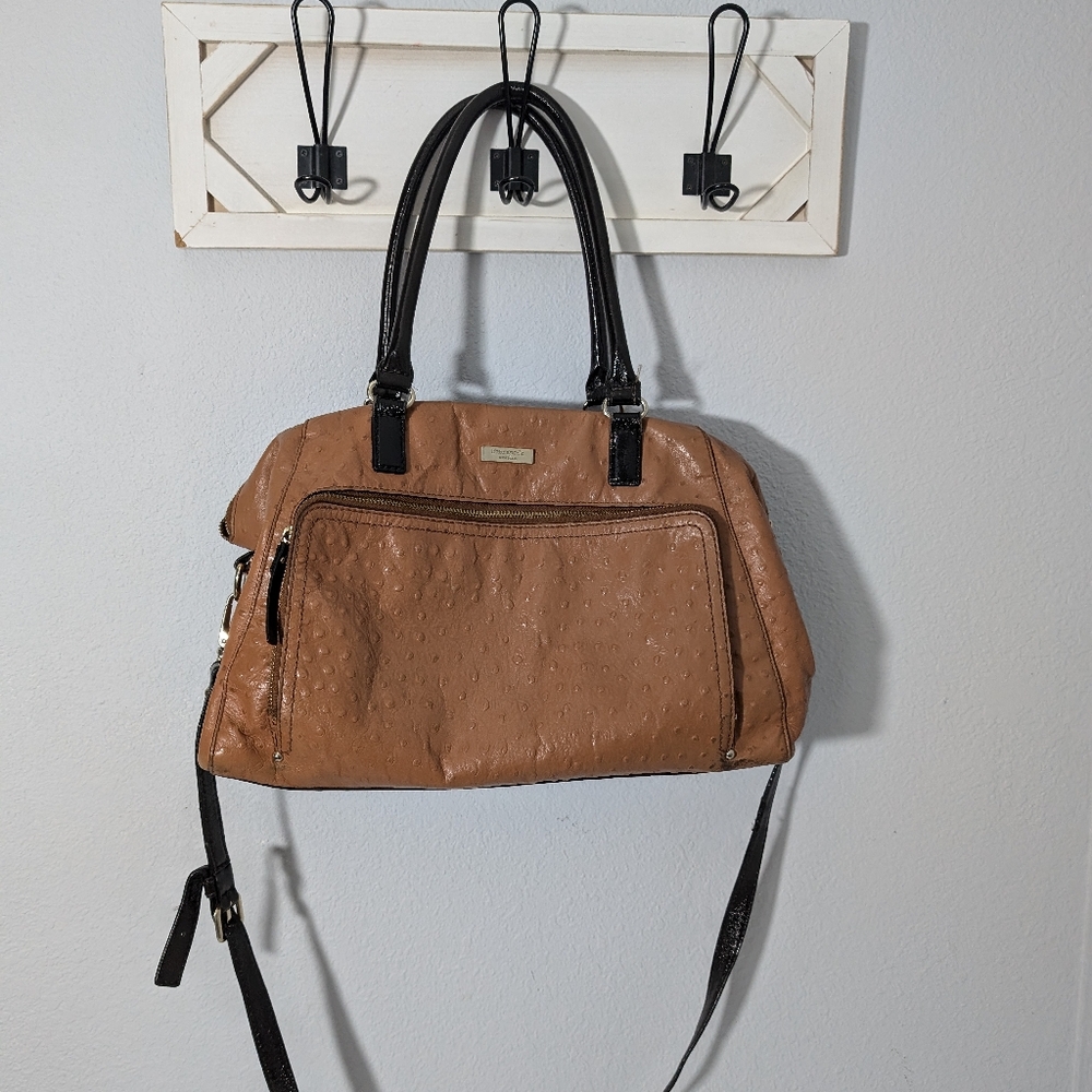 Kate Spade ostrich leather overnight tote *flawed*